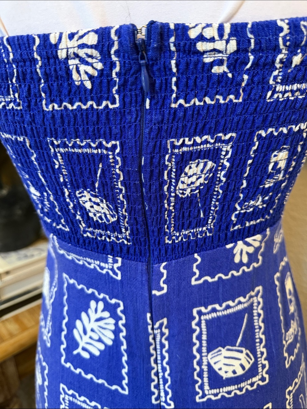 Anthropologie Paper Heart Strapless Blue Maxi Linen Blend Dress Size Small - Picture 6 of 8